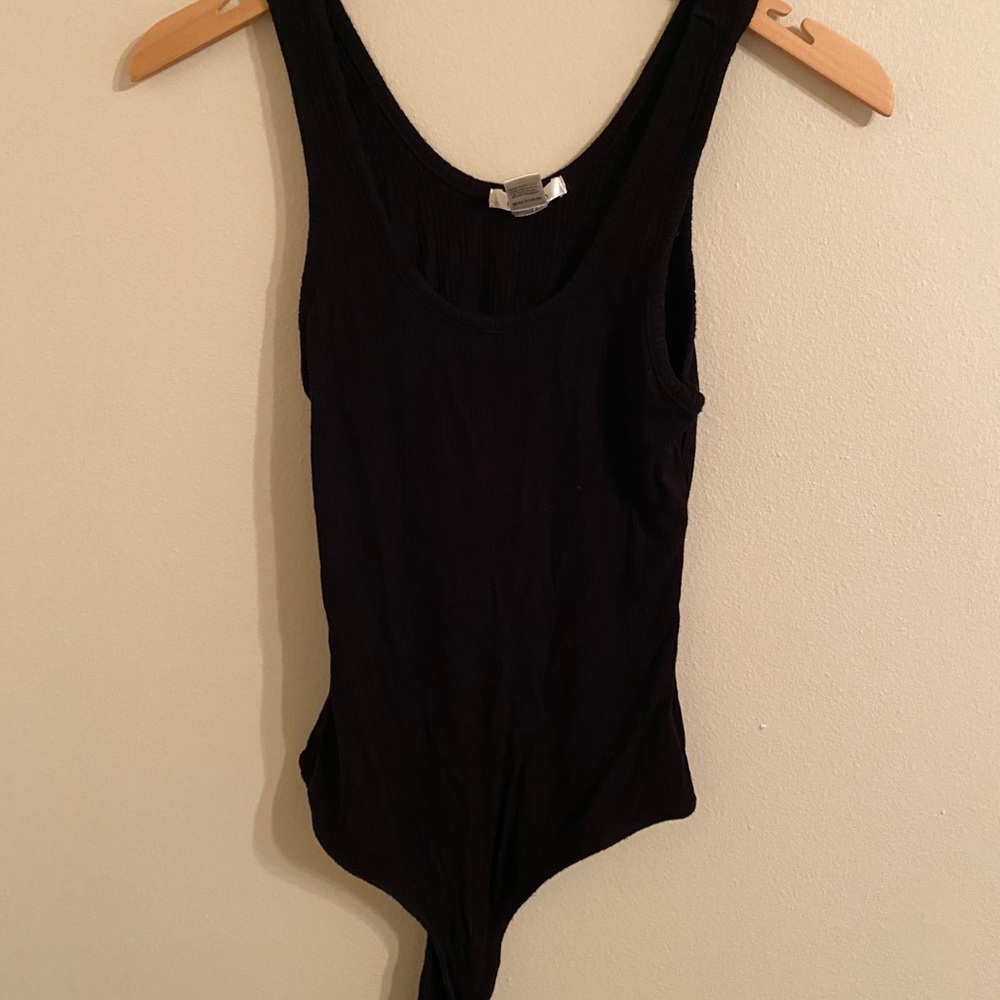 black ribbed bodysuit